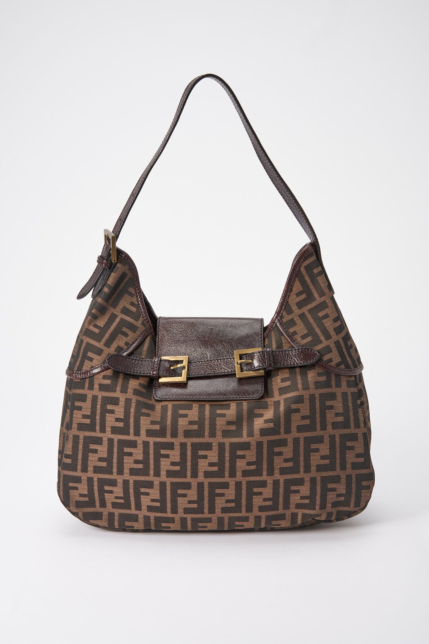 Vintage Fendi Brown Zucca Canvas Shoulder Bag – The Hosta