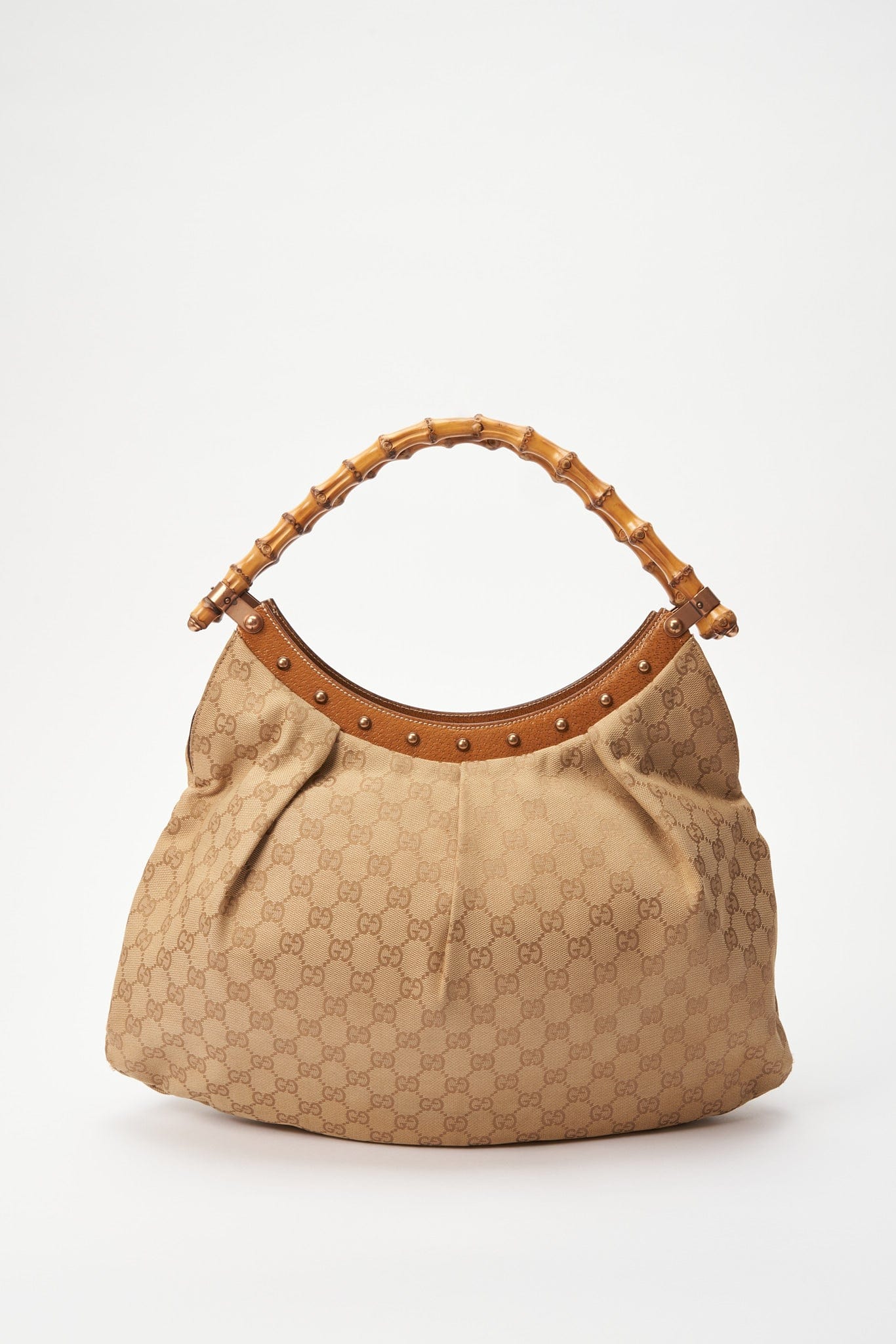 Vintage Gucci Bag with Bamboo Handle - Beige Canvas – The Hosta