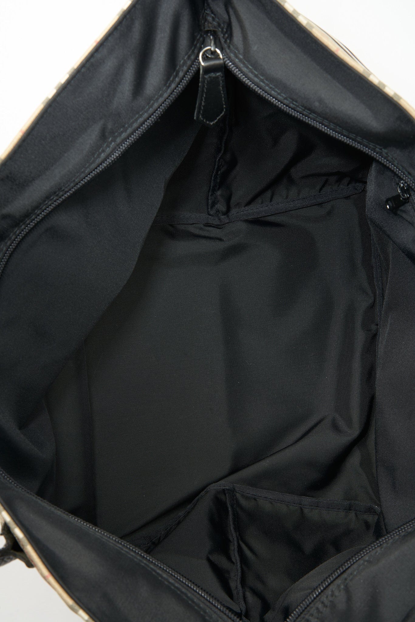 Vintage Burberry Blue Label Tote Bag with Black Leather Trim