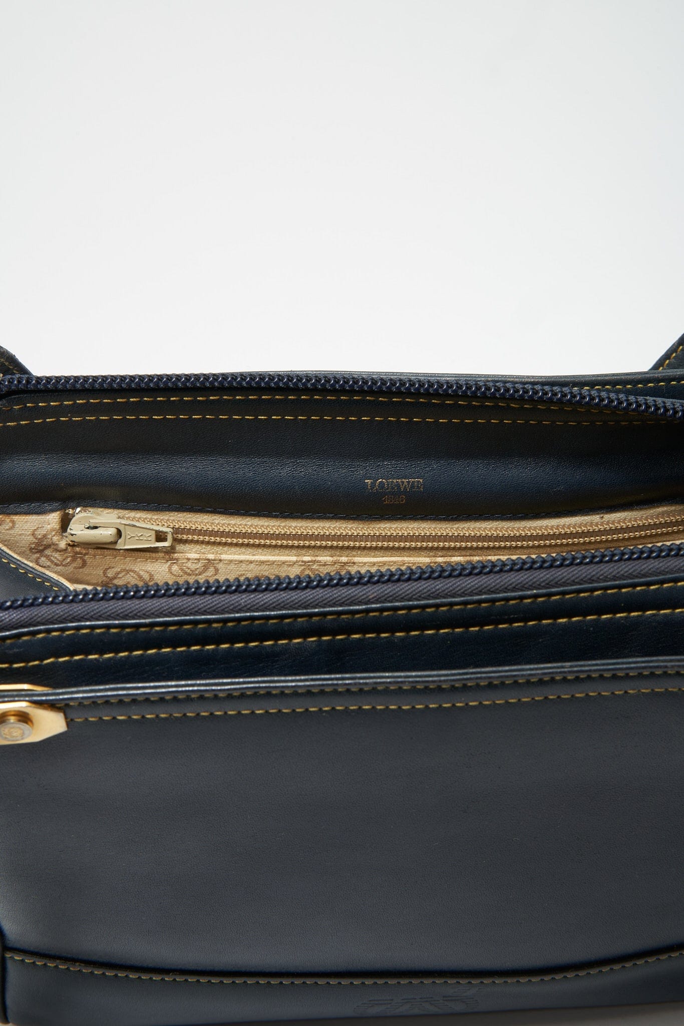 Loewe Anagram Navy Blue Leather Crossbody