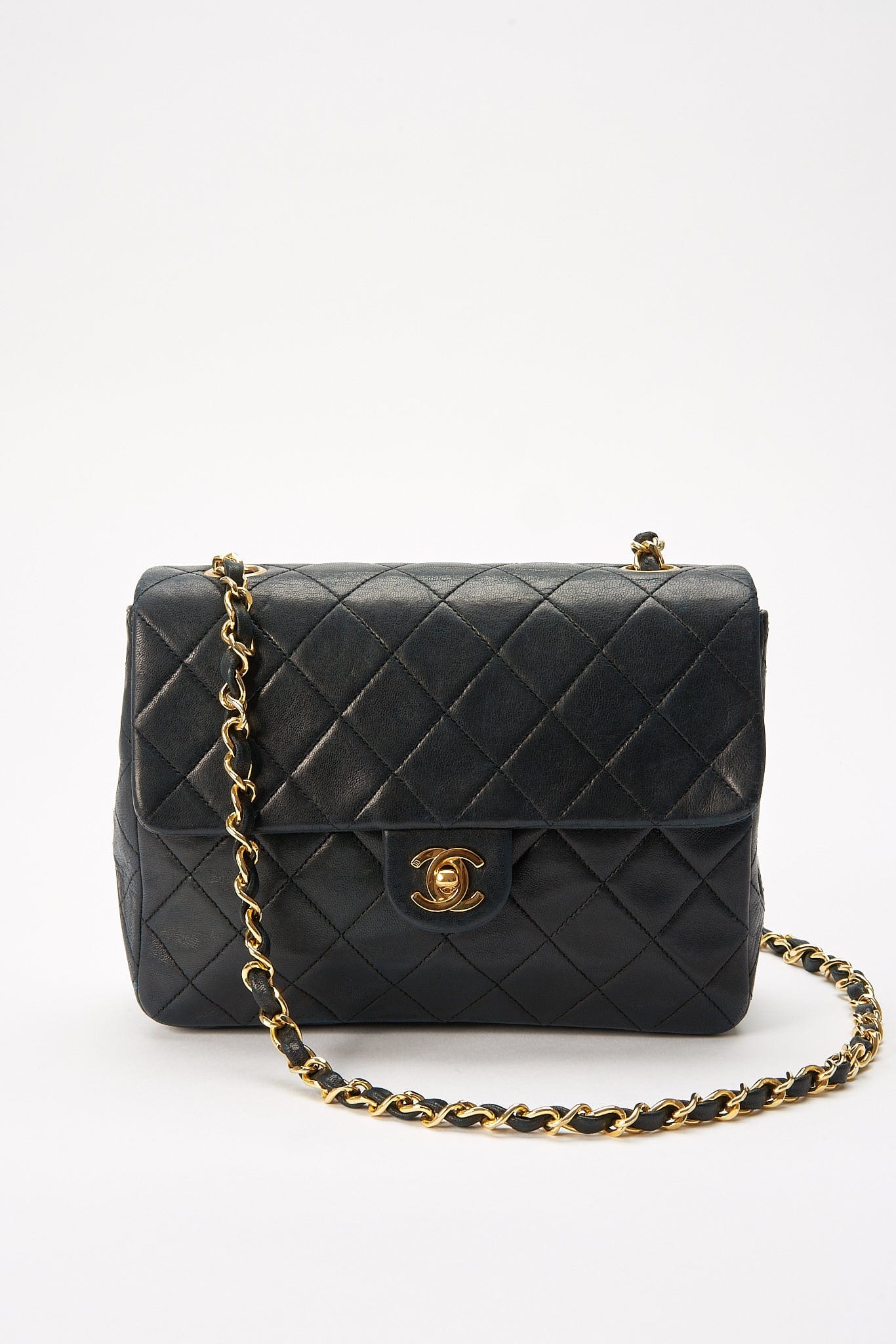 Chanel Classic Flap Small Square Bag Navy – The Hosta