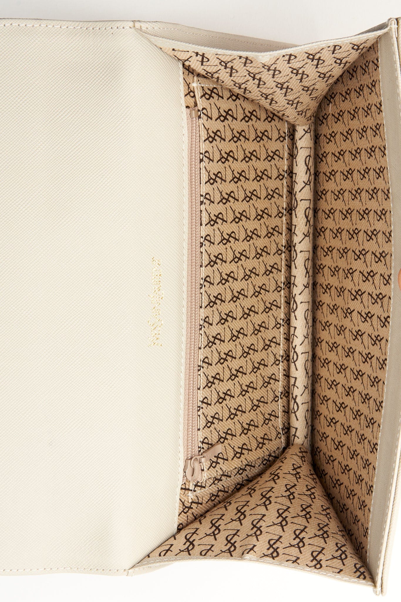 Vintage YSL Pale Grey Textured Leather Clutch Bag