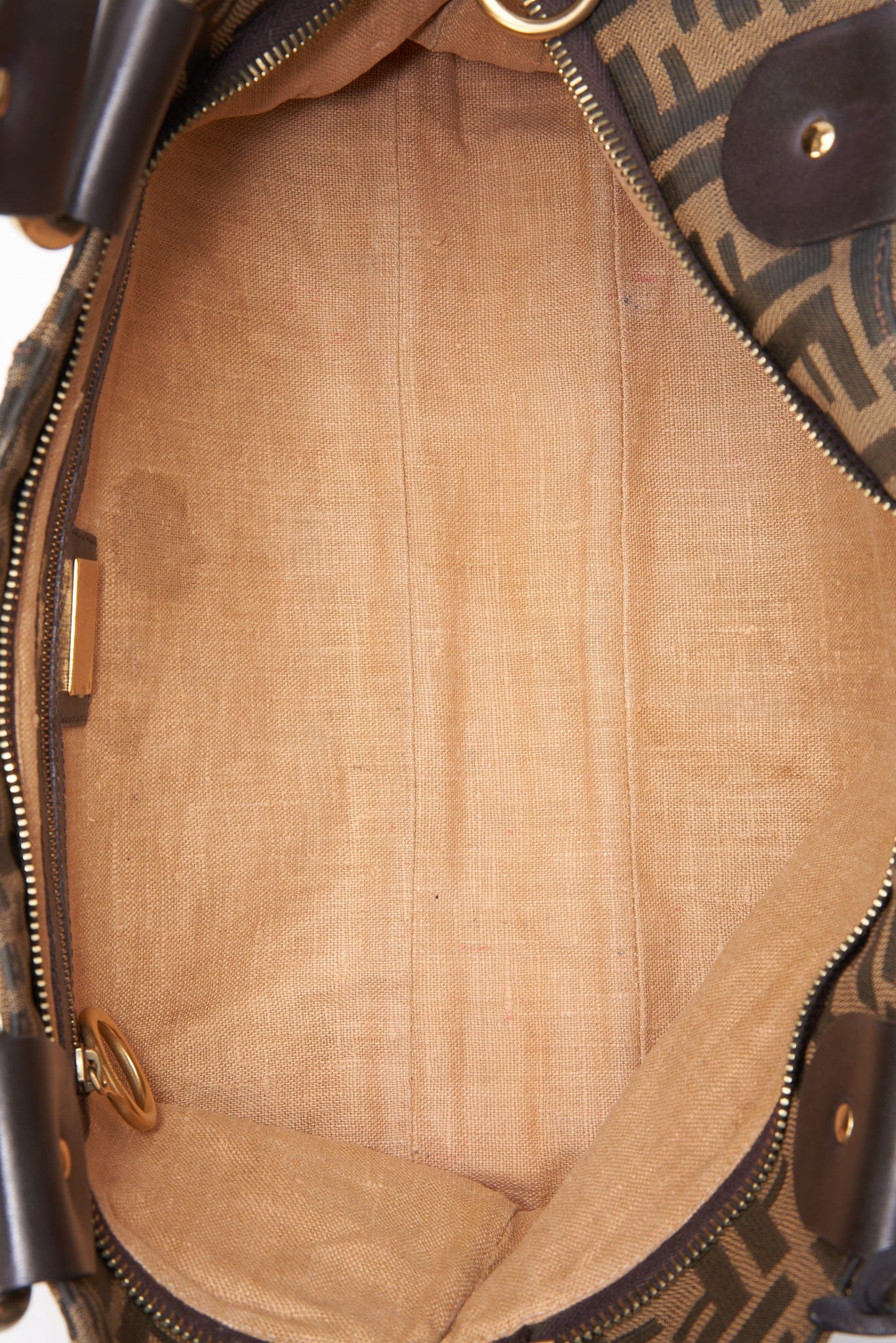 Vintage Fendi Brown Zucca Canvas Shoulder Bag