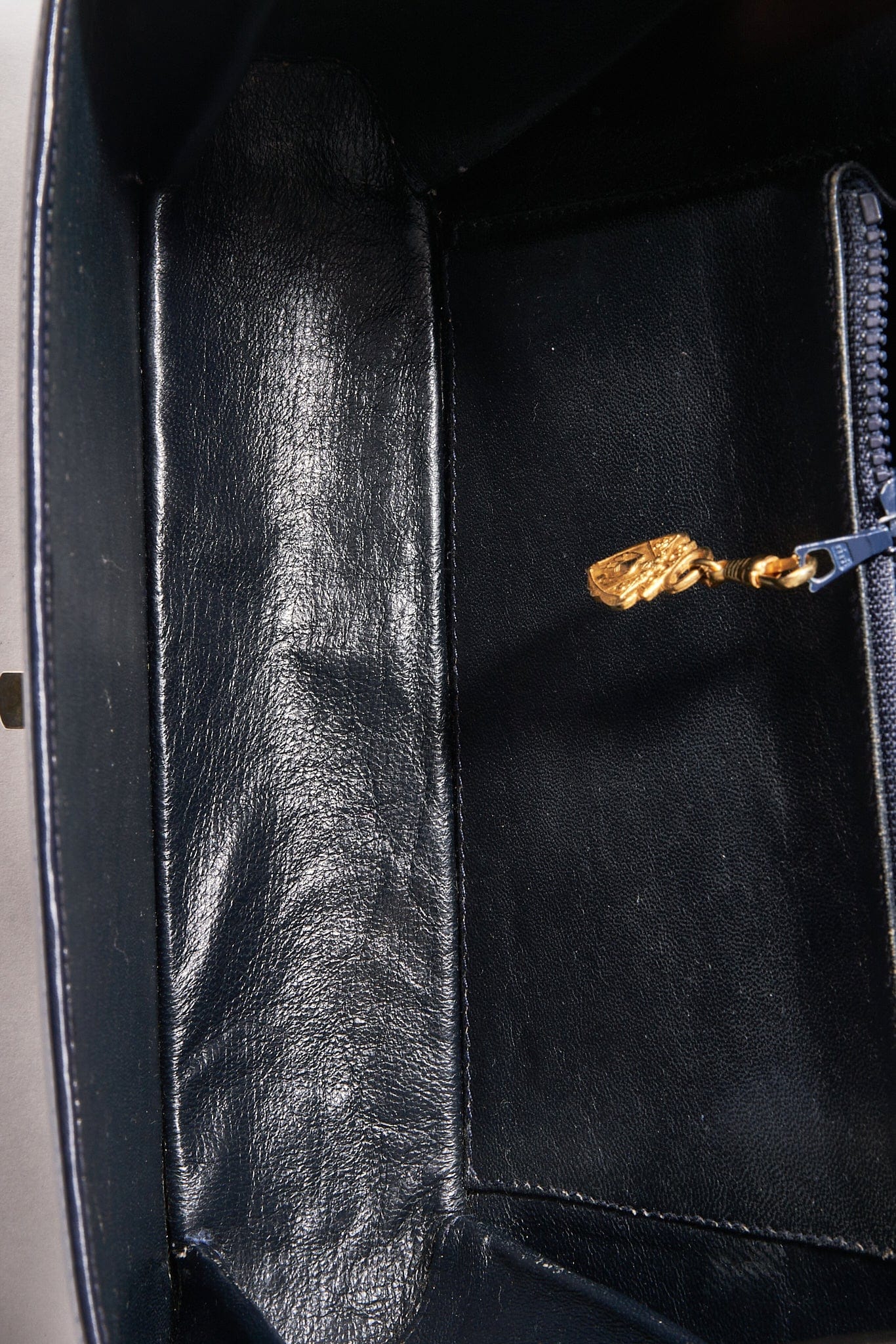 Vintage Gucci Navy Leather Box Bag