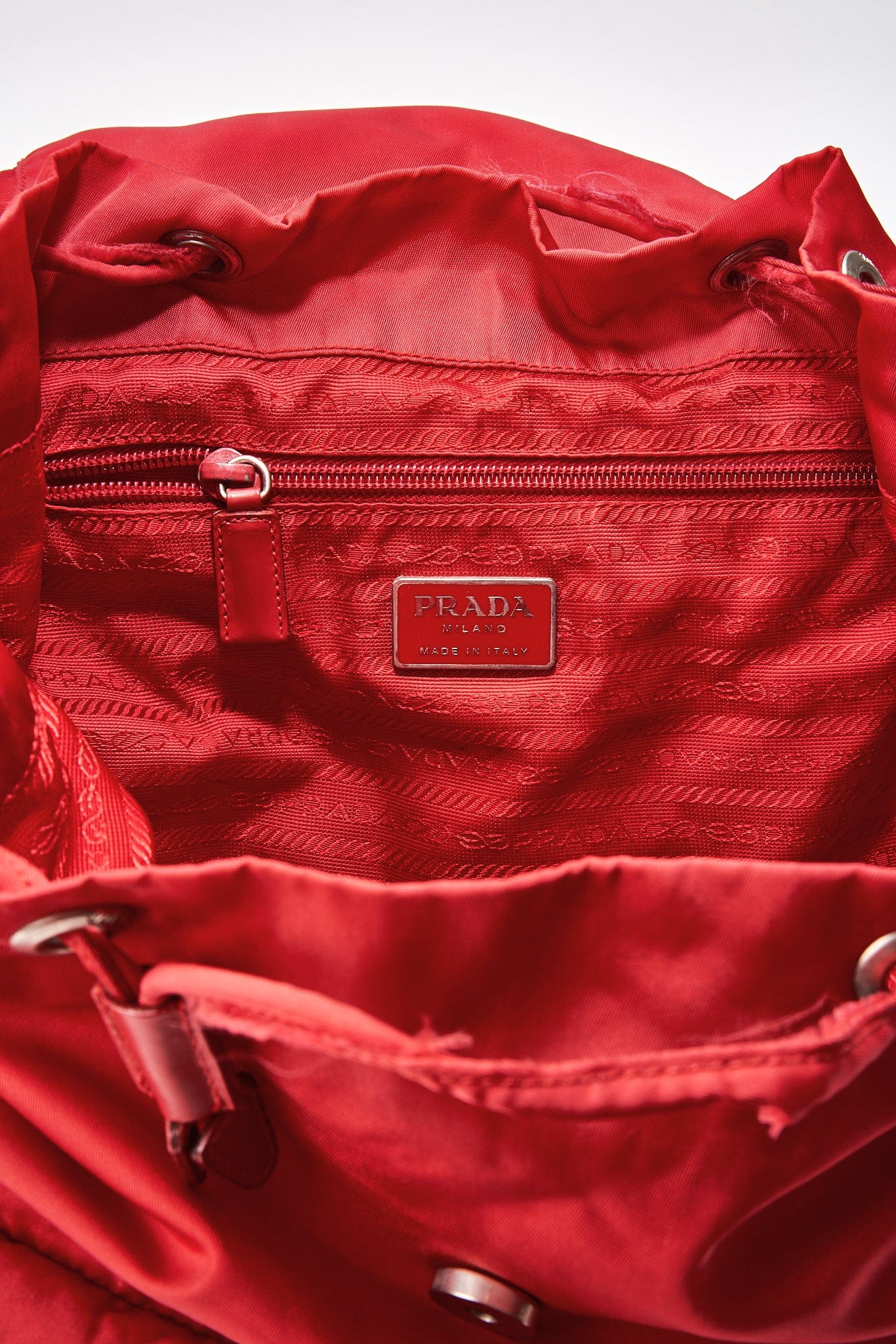 Prada Nylon Backpack - Red