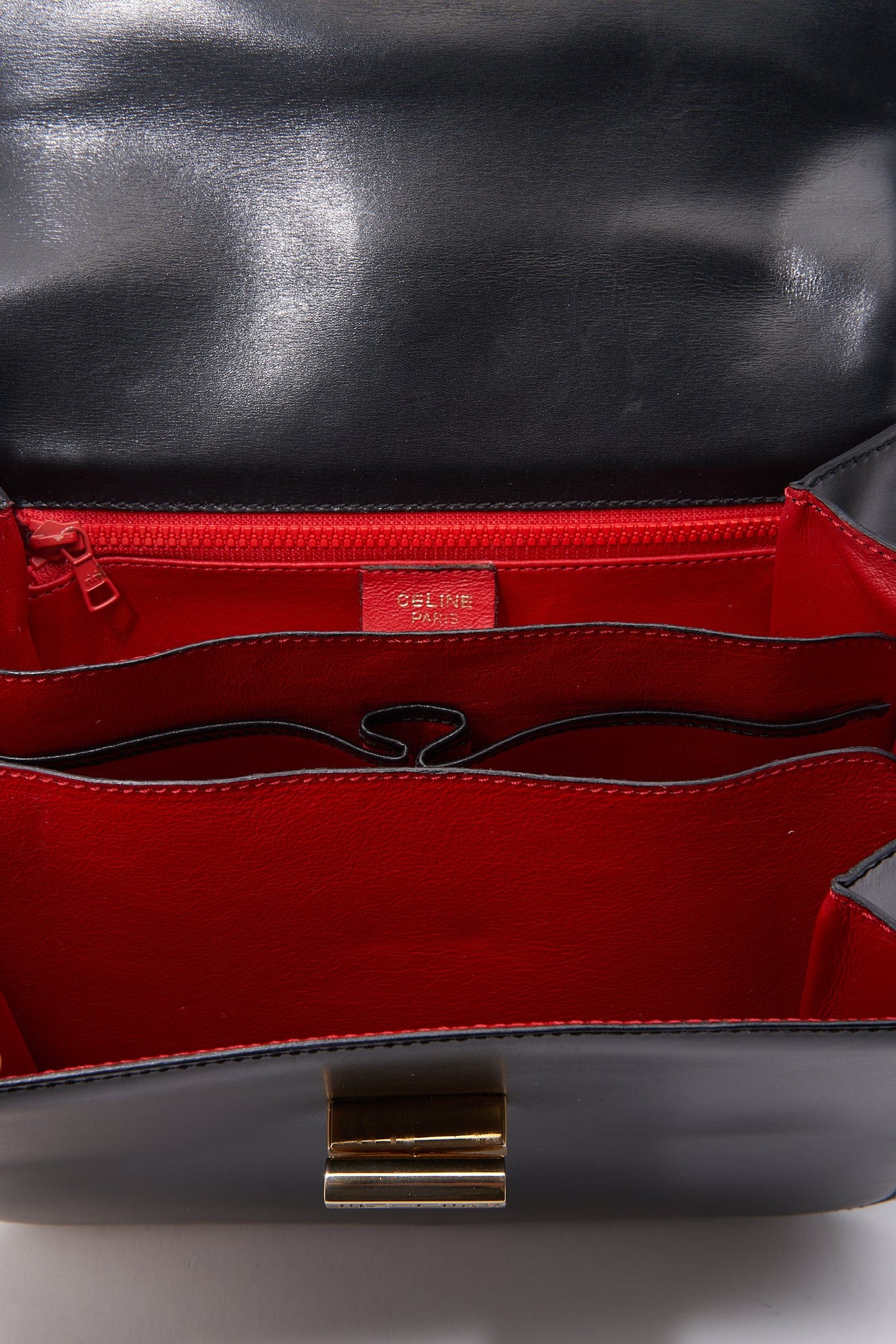 Vintage Celine Black Leather Box Bag