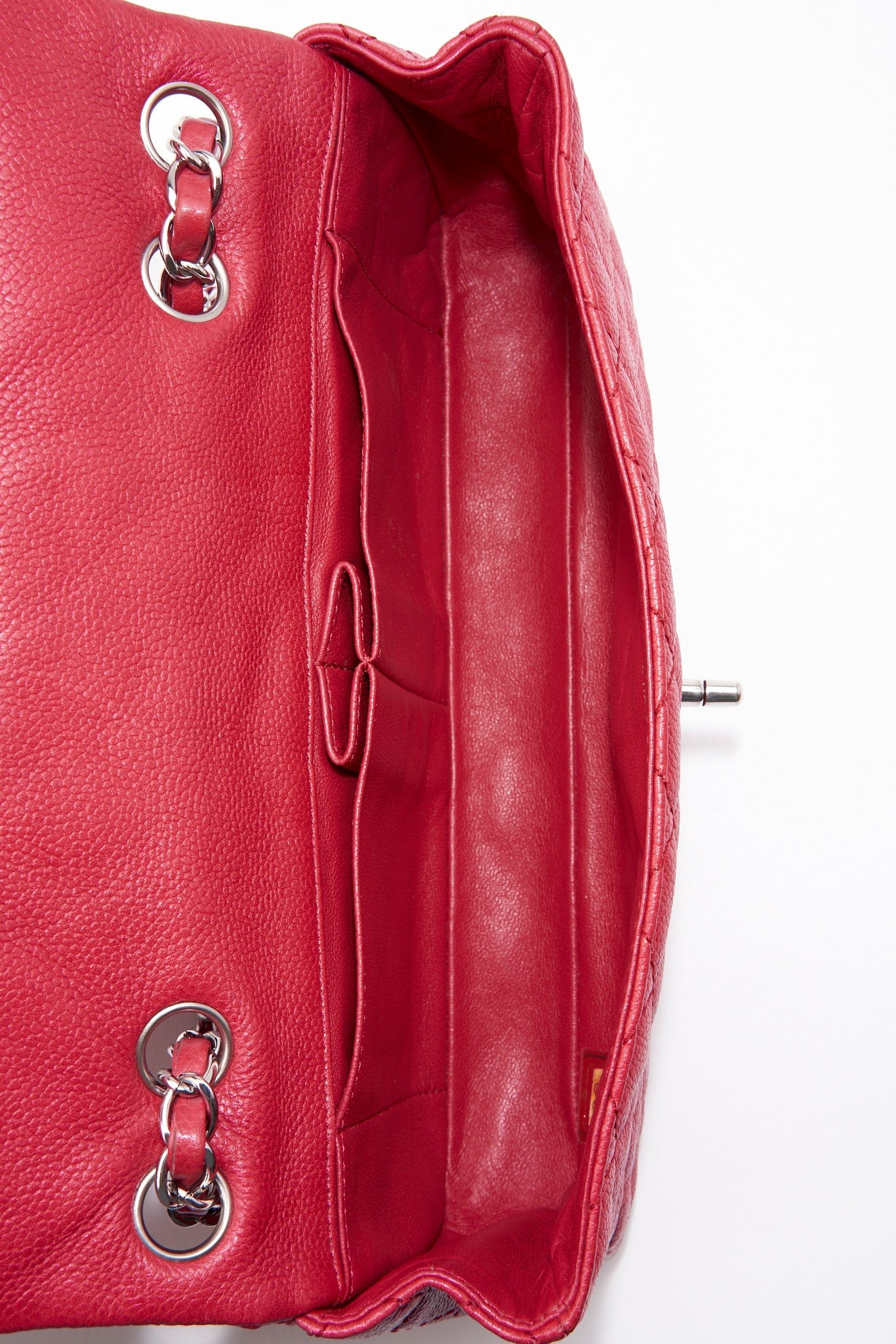Chanel Red Leather Single Flap