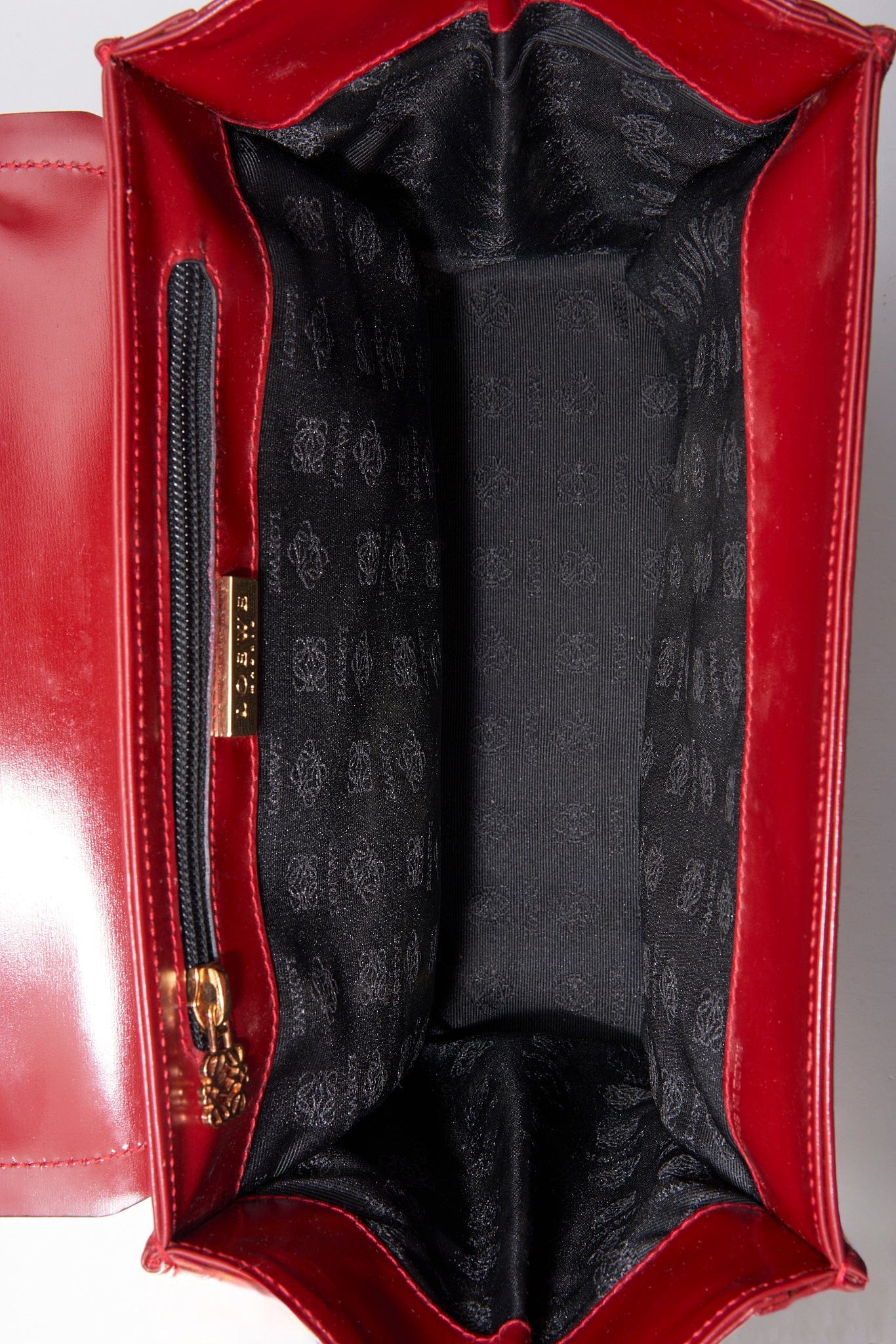 Vintage Loewe Red Leather Top Handle Bag