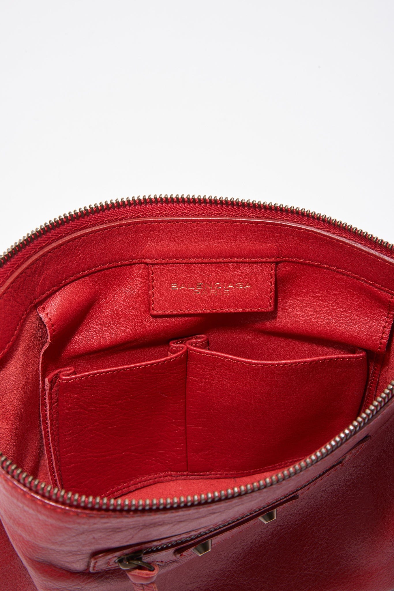 Balenciaga Red Leather City Crossbody Bag