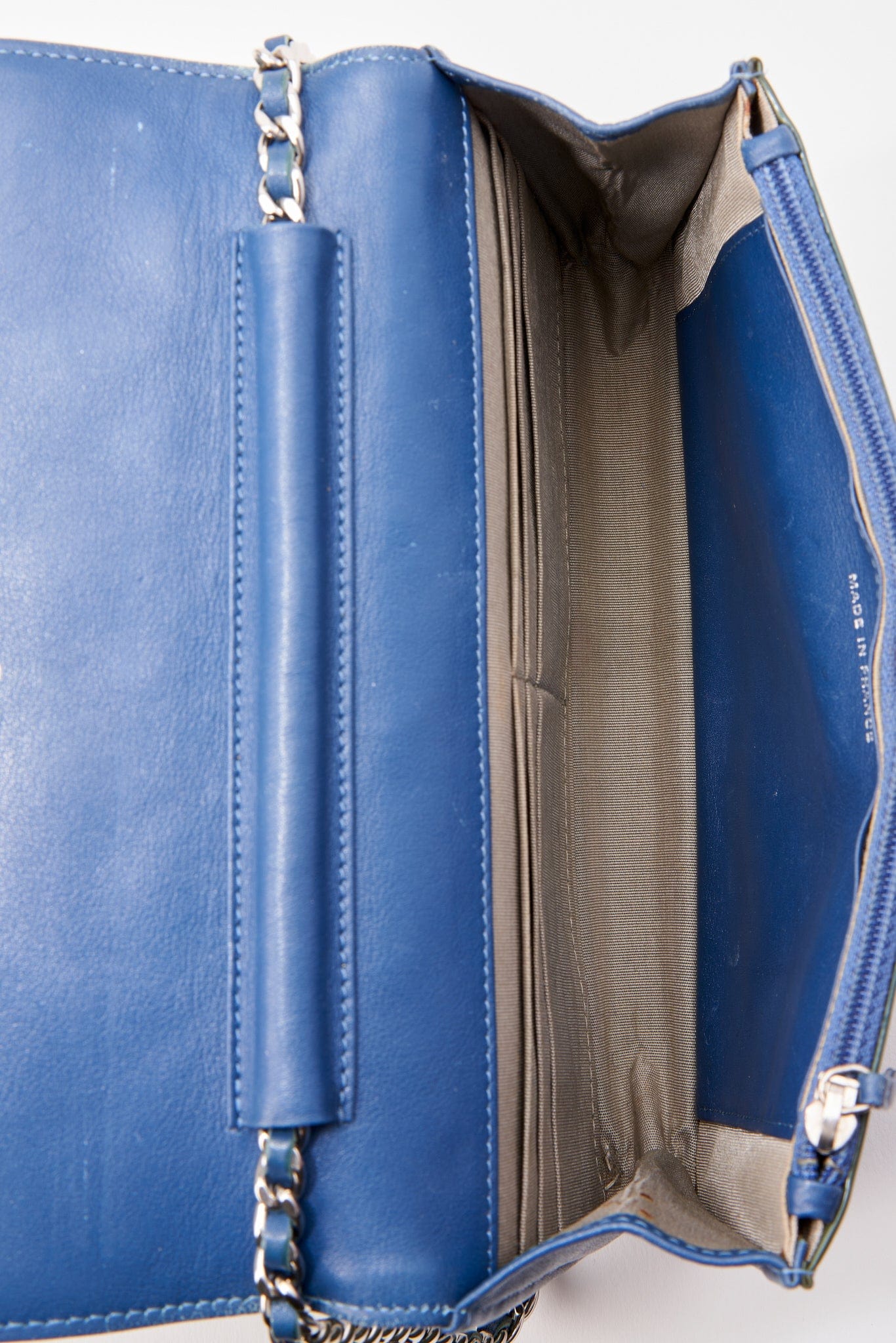 Chanel Patent Green Leather Wallet On Chain