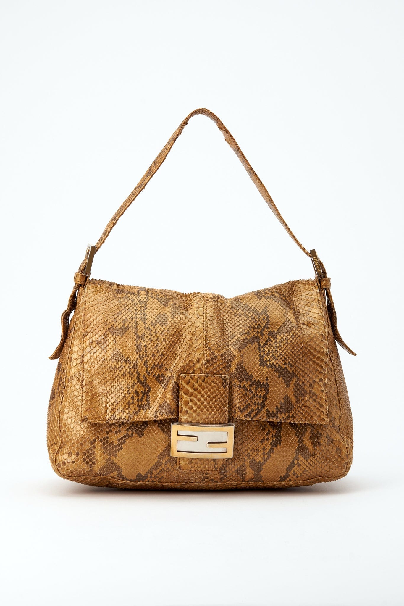 Vintage Fendi Mamma Baguette Gold Snakeskin – The Hosta