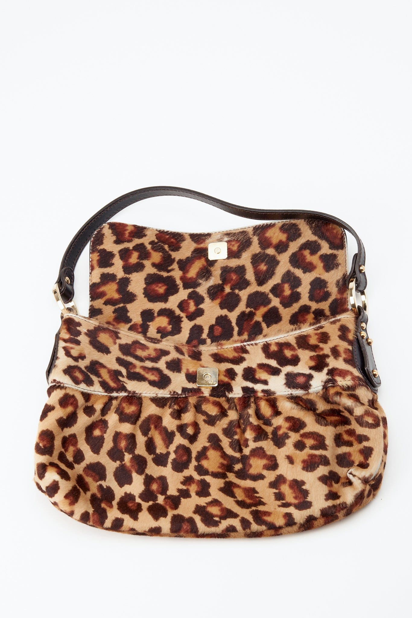 Fendi Vintage Chef Bag in Leopard Print Calf Hair