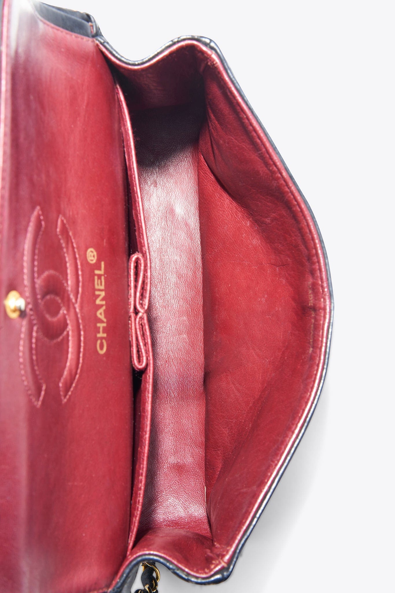 Vintage Chanel Classic Double Flap Bag Small Black Lambskin Leather With 24k Gold Plated Hardware