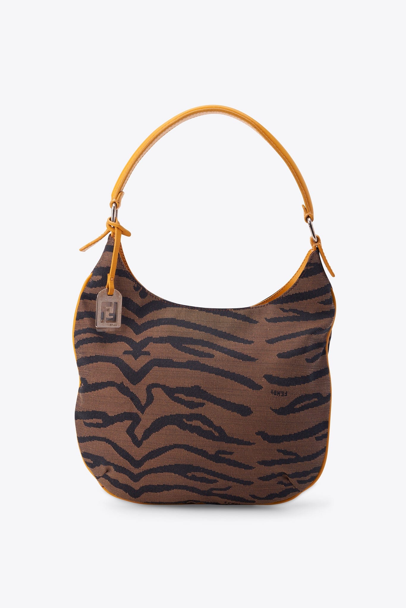 Borsa per spalle Fendi vintage in tela zebra - Main Image