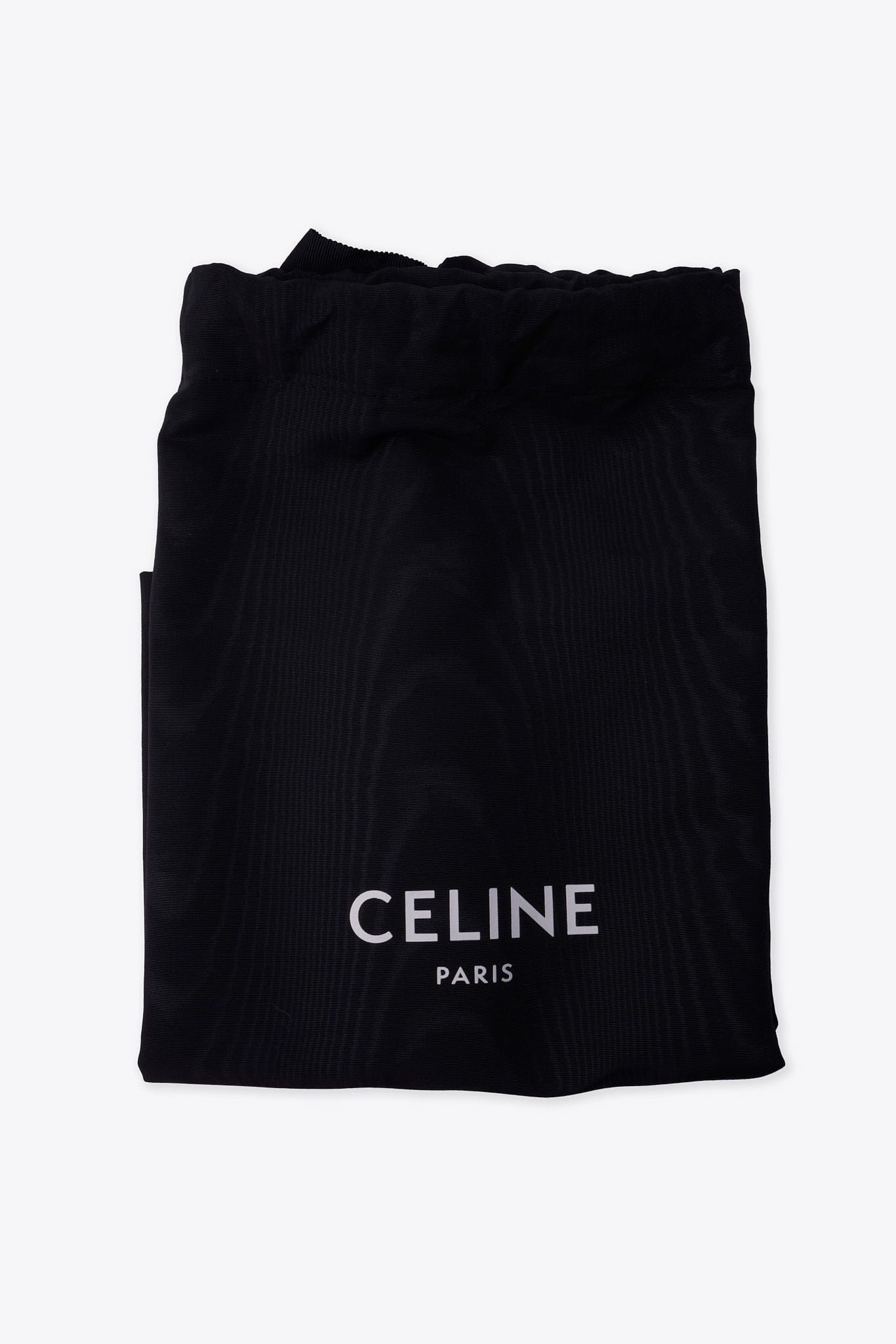 Celine Black Textured Leather Crossbody Belt Bag with Gold Hardware