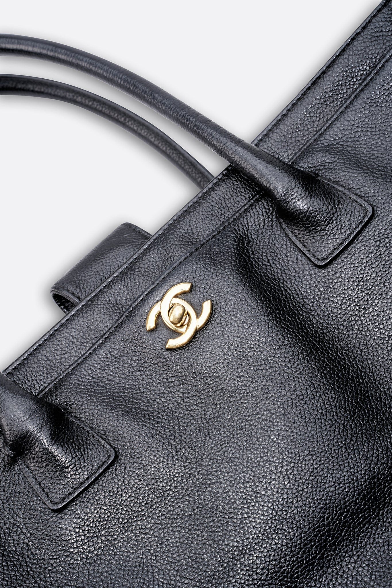 Chanel Black Caviar Leather Tote Bag