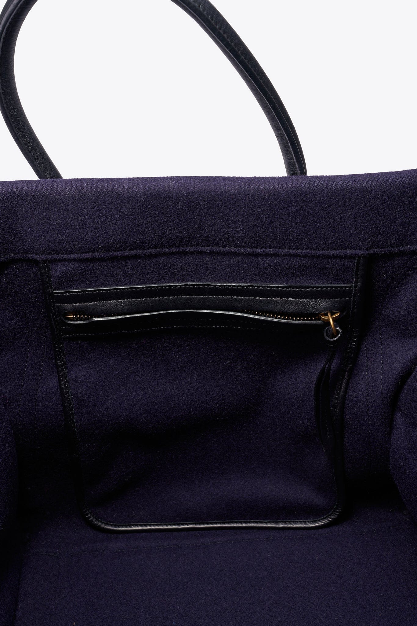 Céline Felt and Leather Phantom Tote in Deep Navy