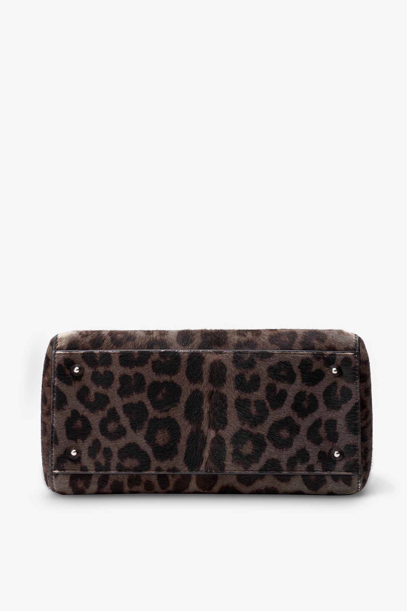 Christian Dior Vintage Leopard Calf Hair Top Handle Bag