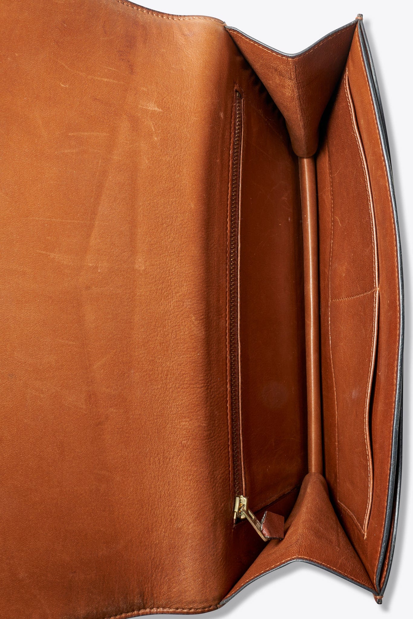 Vintage Hermès Faco Clutch Bag in Brown Box Leather with Gold Hardware