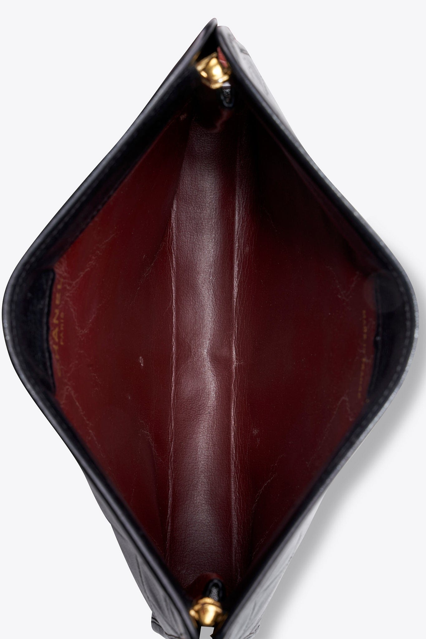 Vintage Chanel Black Leather Clutch Bag Small With Gold Hardware