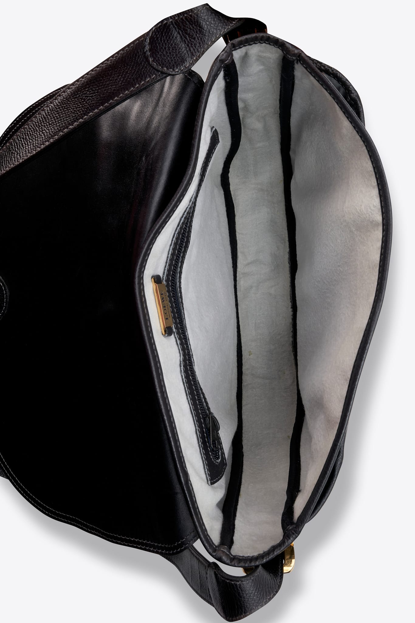 Vintage Loewe Leather Crossbody Bag Black