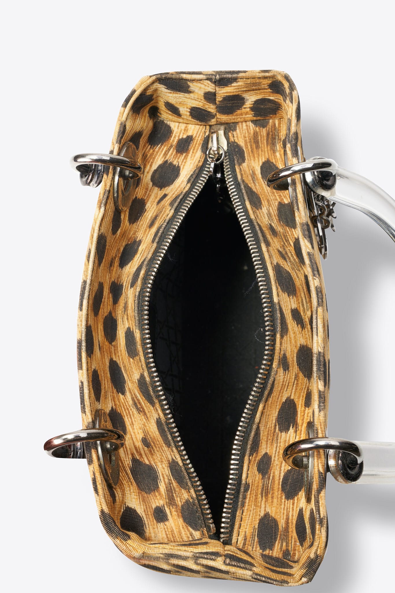 Vintage Christian Dior Leopard Print Canvas Bag