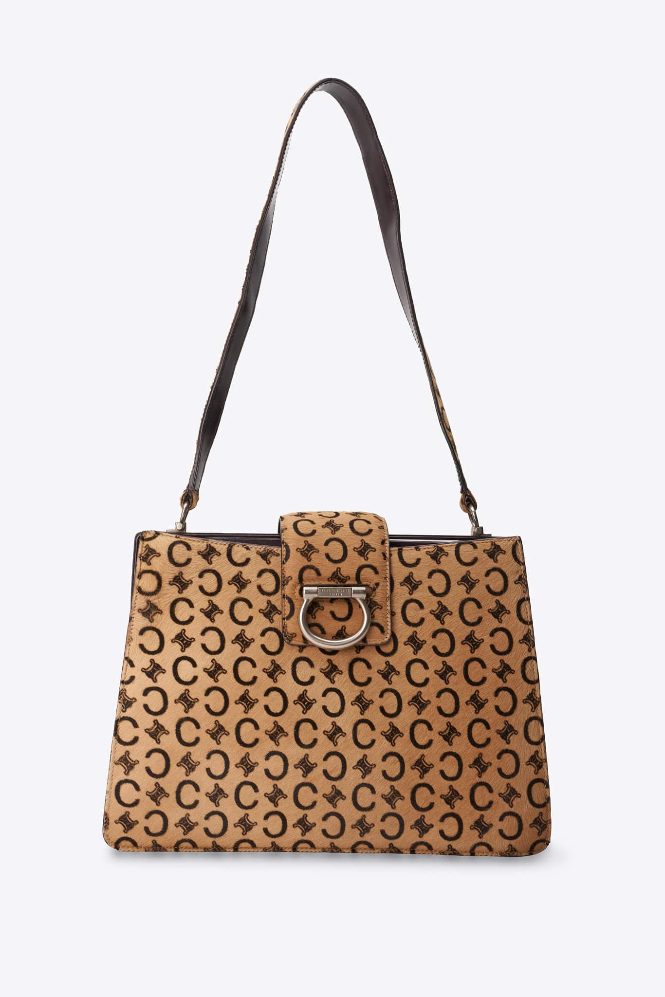 Vintage Celine Triomphe Printed Calf Hair Shoulder Bag – The Hosta