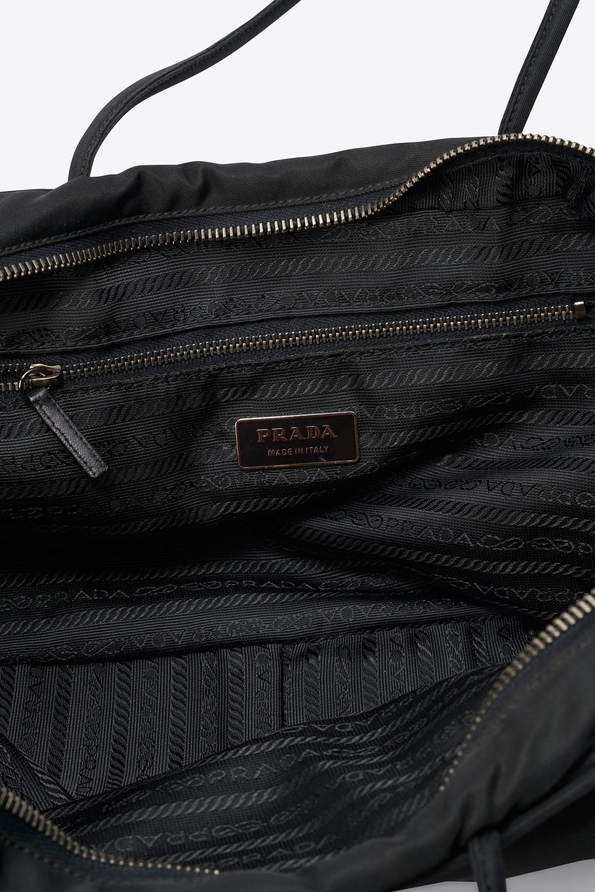 Vintage Prada Black Nylon Shoulder Bag