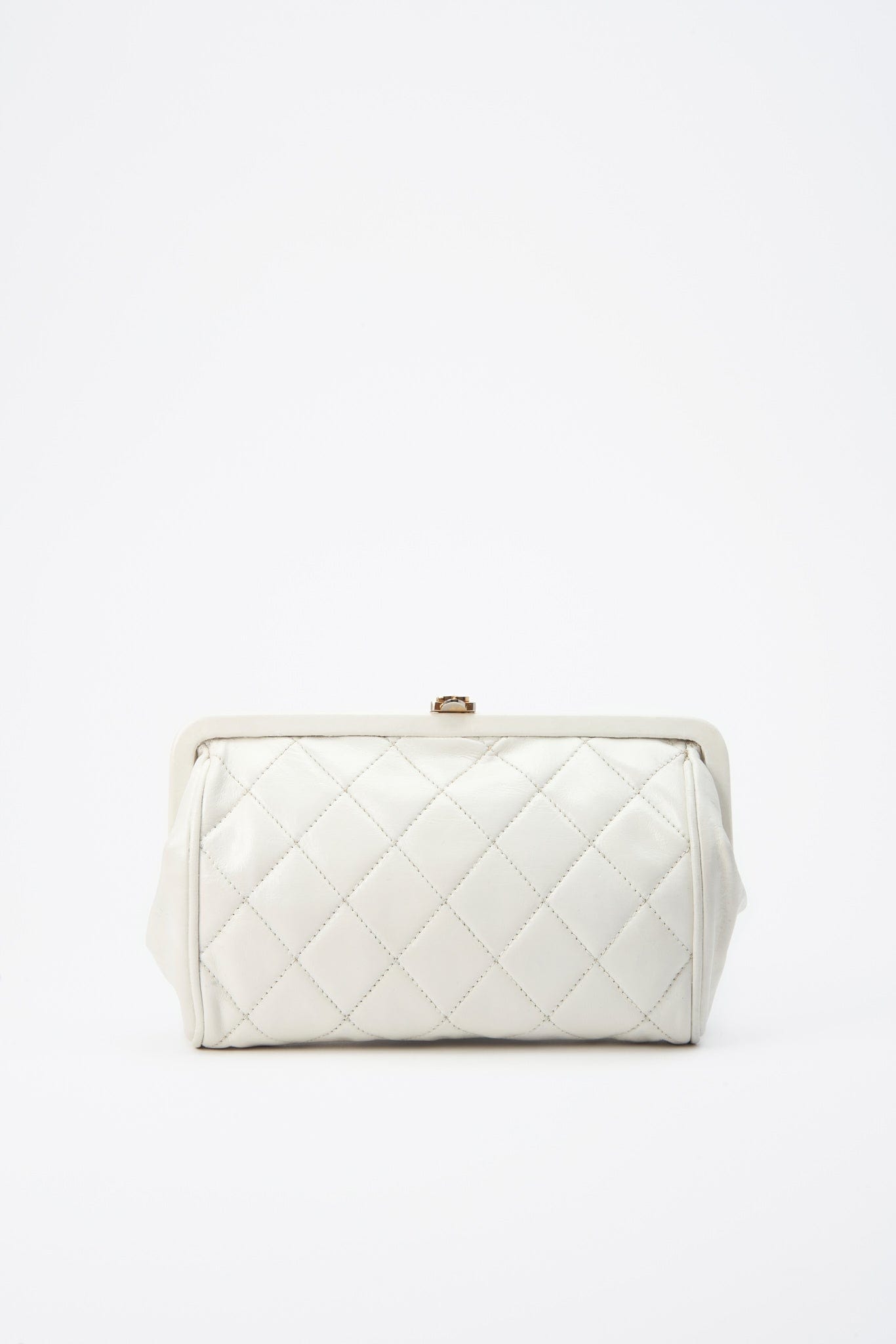 Borsa per clutch in pelle bianca Chanel vintage – The Hosta