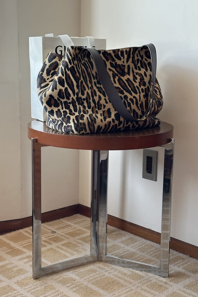 The Iris Tote in Leopard Printed Calf Hair