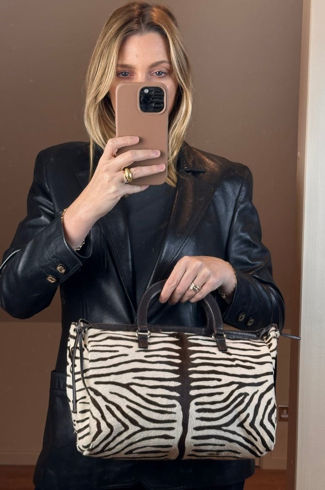 Vintage Prada Zebra Printed Calf Hair Bag