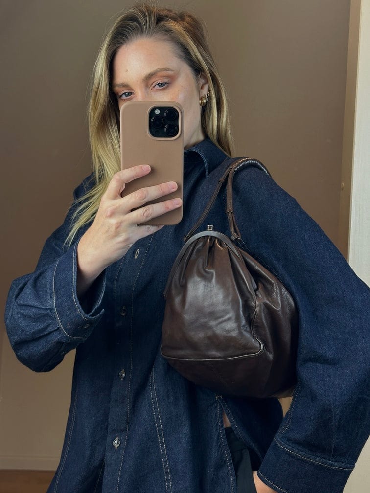 Vintage Bottega Veneta Brown Leather Shoulder Bag