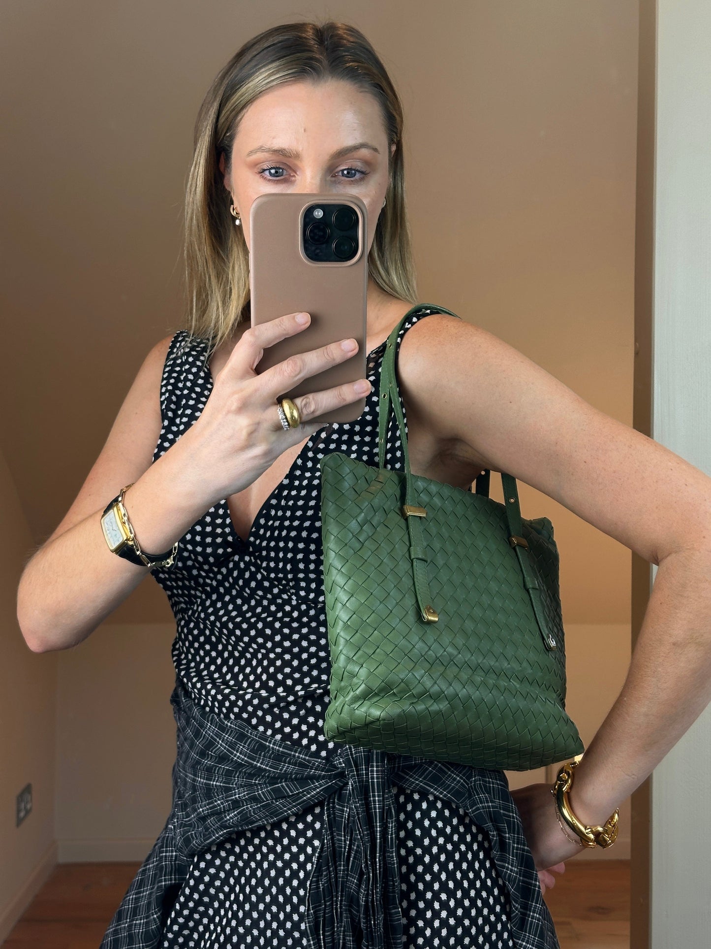 Bottega Veneta Intrecciato Leather Tote - Green
