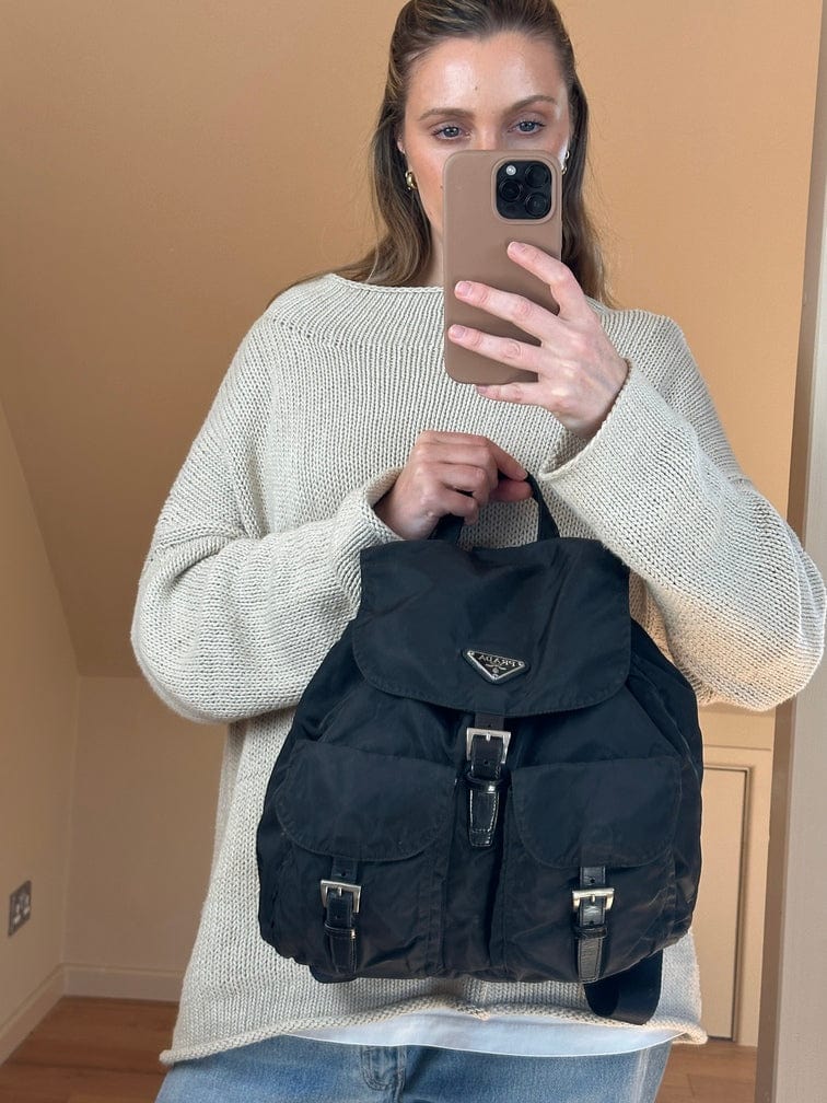 Prada Nylon Large Backpack - Black