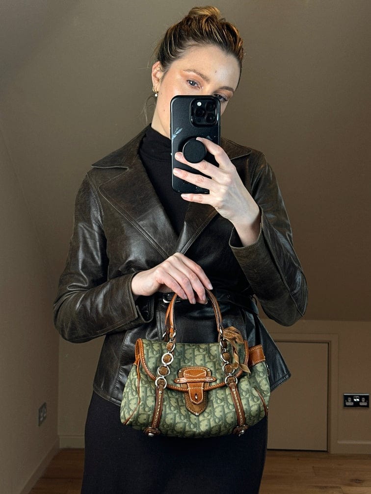 Vintage Christian Dior Mini Trotter Romantique Bag Green