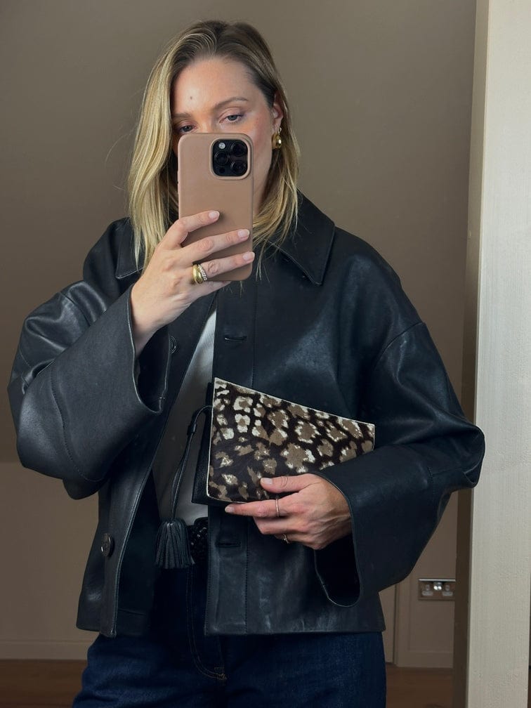 Vintage Loewe Leopard Clutch Bag