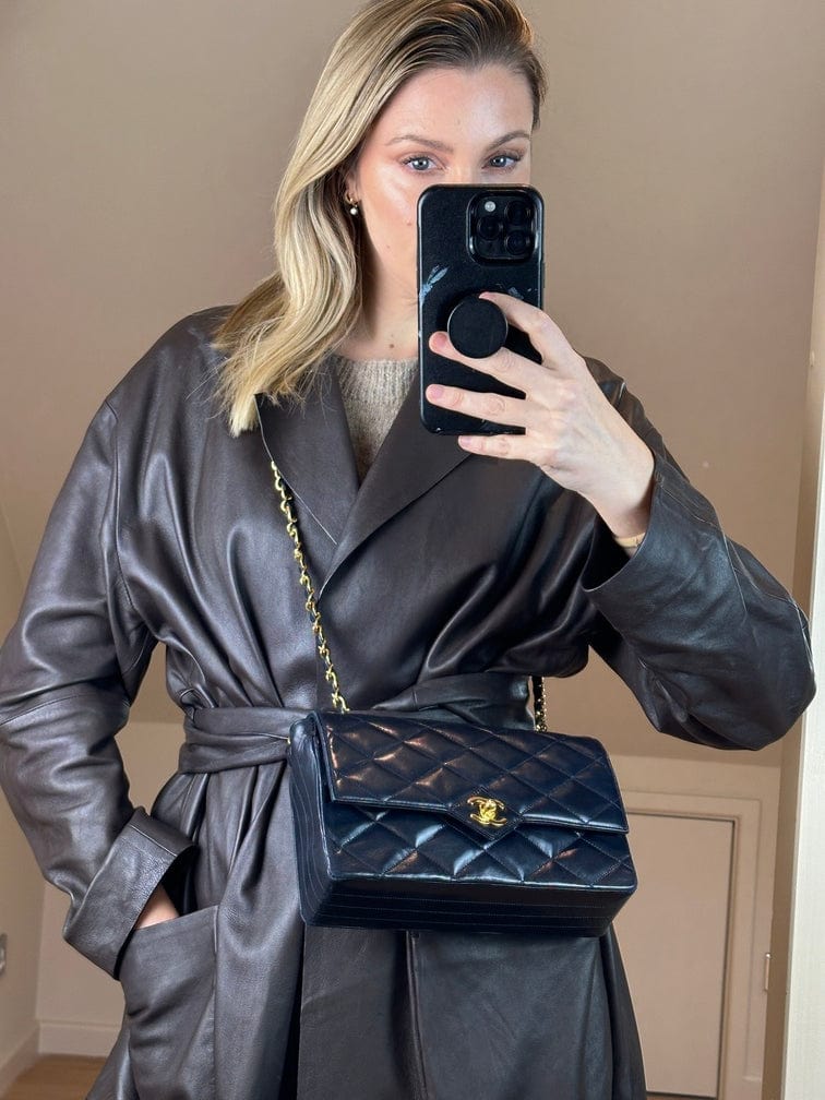 Chanel Single Flap Crossbody with 24K Gold Plated Hardware - Navy