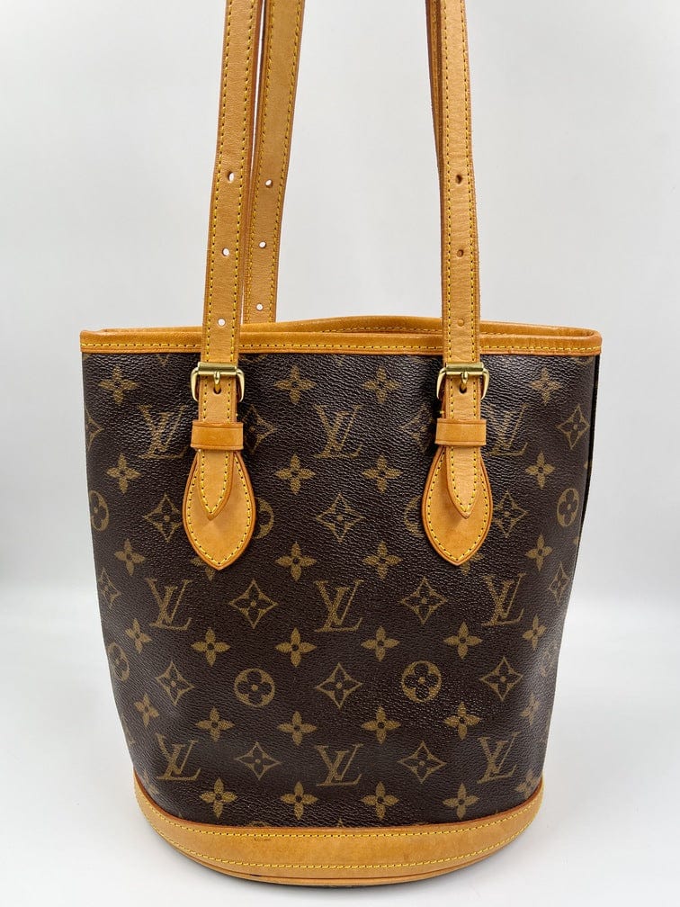 Shop for Louis Vuitton Monogram Canvas Leather Petit Bucket PM Bag -  Shipped from USA