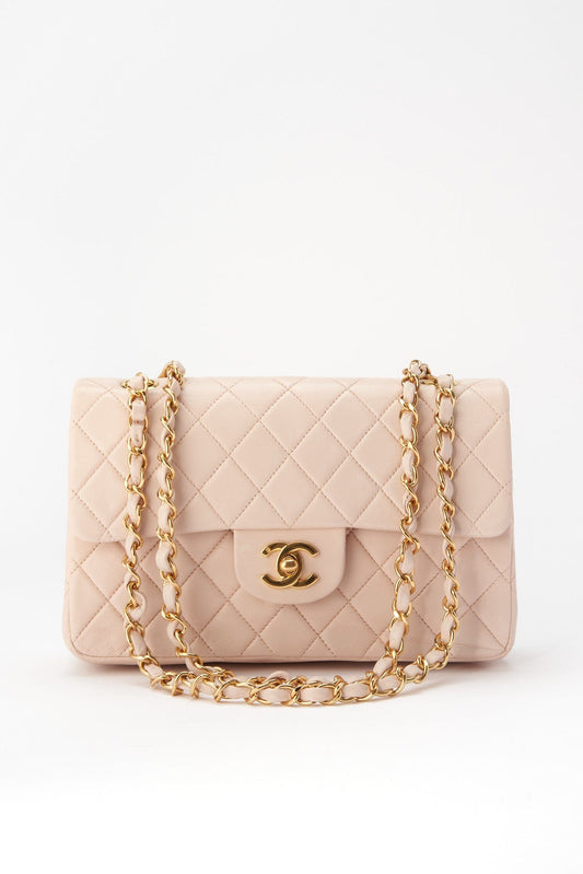 Chanel Classic Double Flap Bag Small - Powder Pink Quilted Leather
