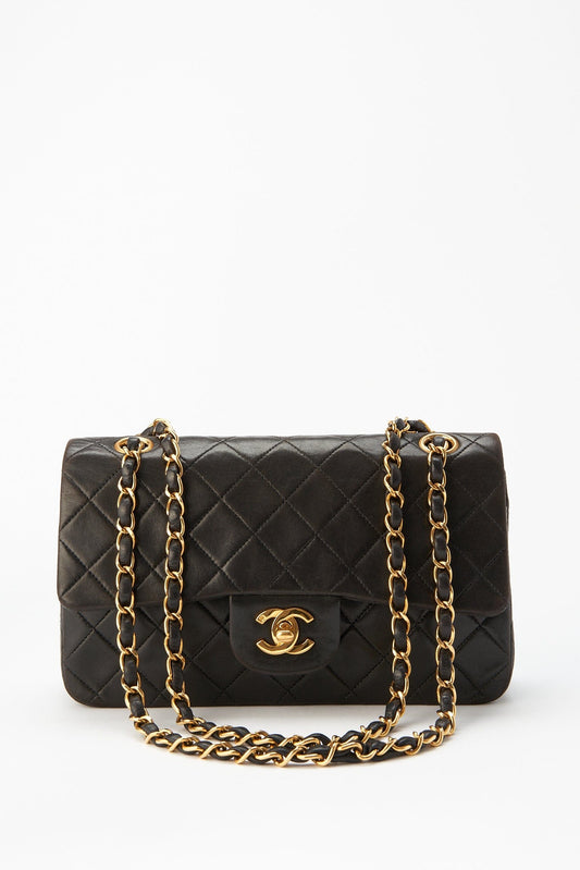 Chanel Classic Double Flap Bag Small - Black Quilted Leather