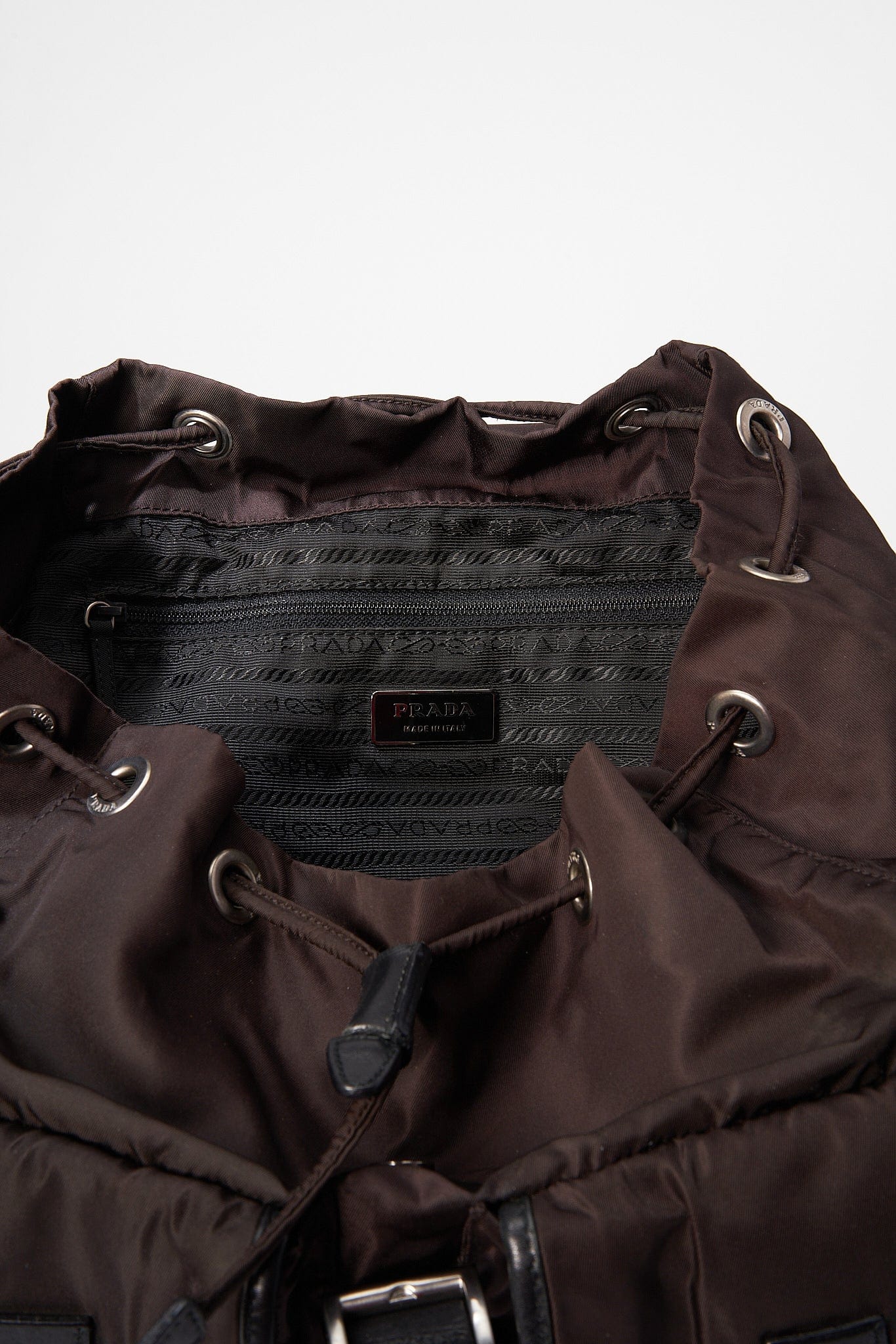 Prada Brown Nylon Backpack