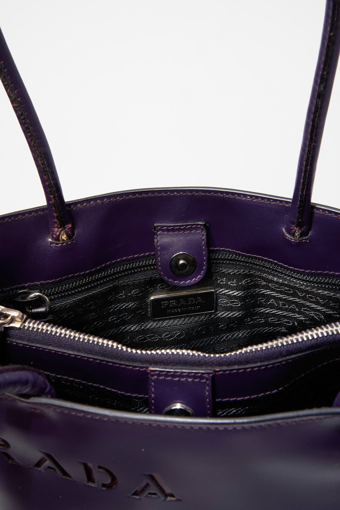 Prada Purple Leather Tote
