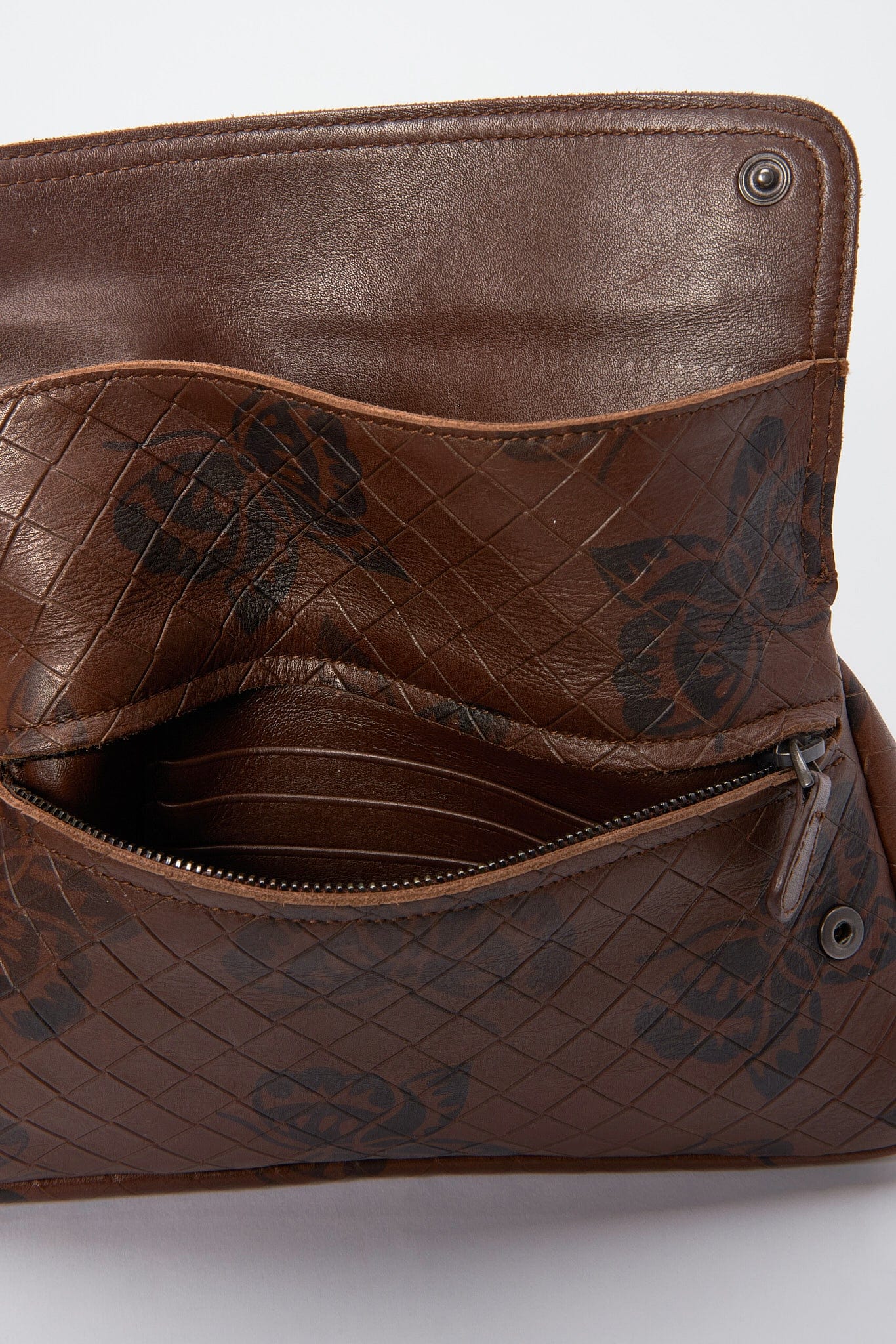 Bottega Veneta Butterfly Leather Crossbody Bag - Brown