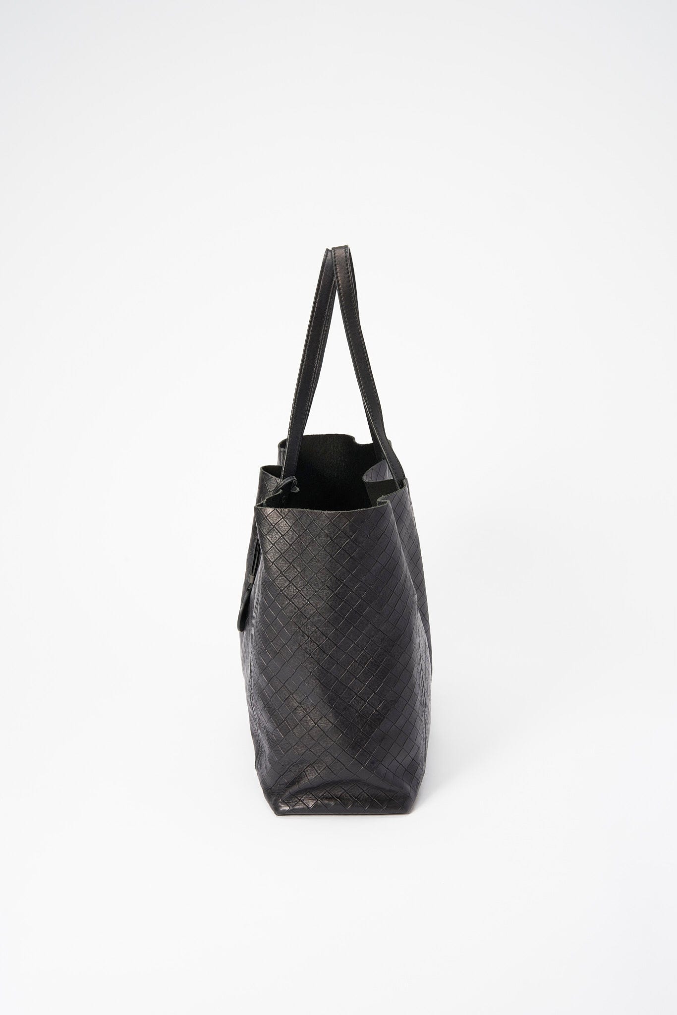 Bottega Veneta Black Leather Tote Bag with Butterfly Charm