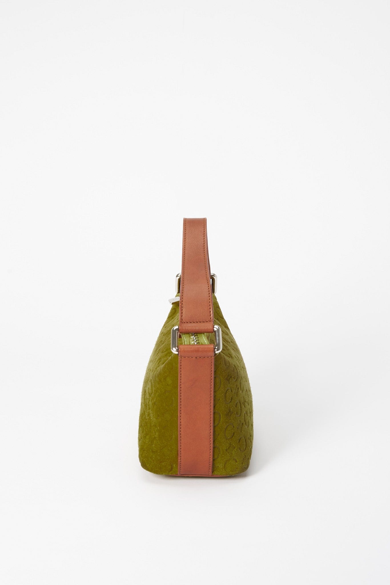 Vintage Celine Green Suede Shoulder Bag