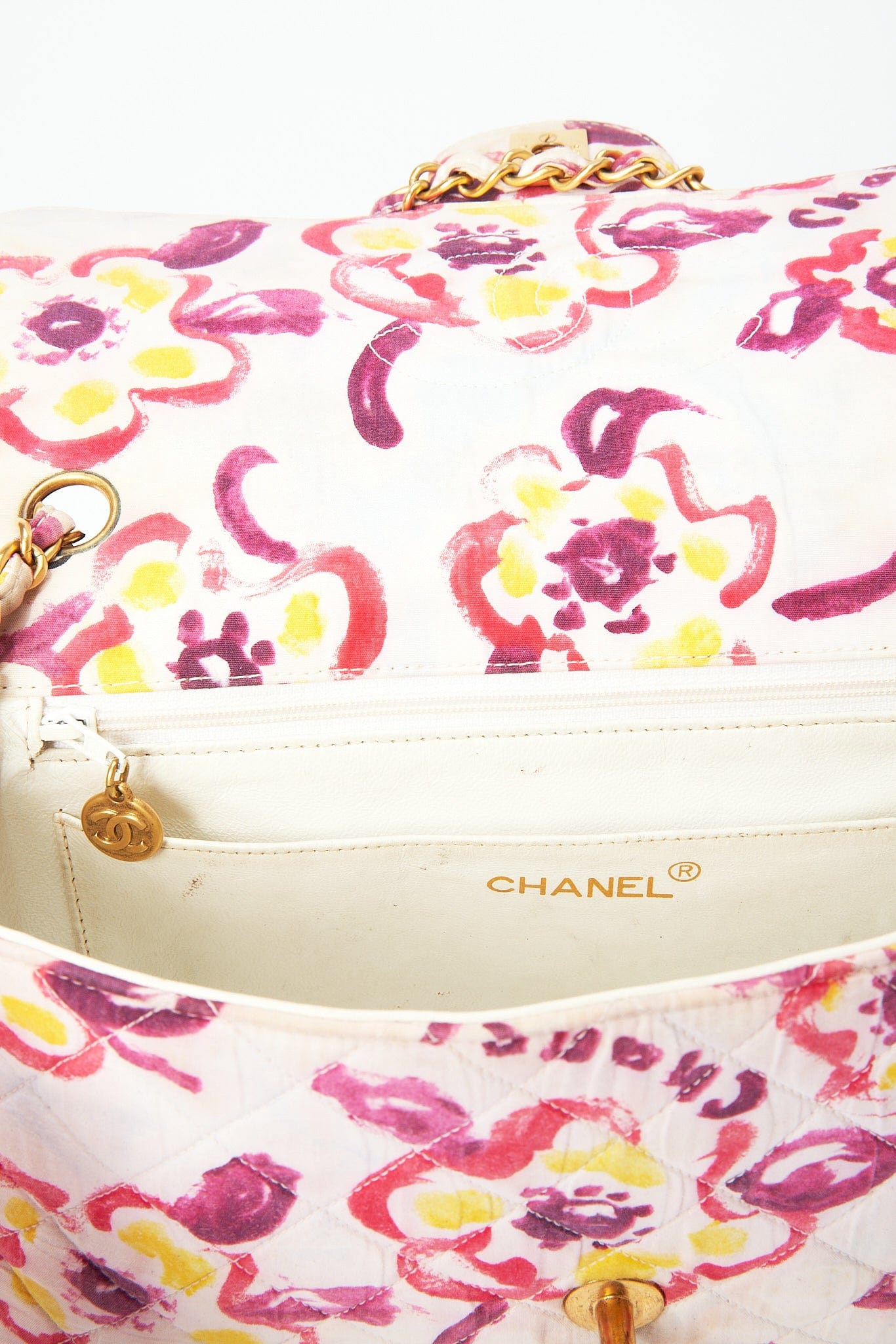 Vintage Chanel Watercolour Floral Flap Bag