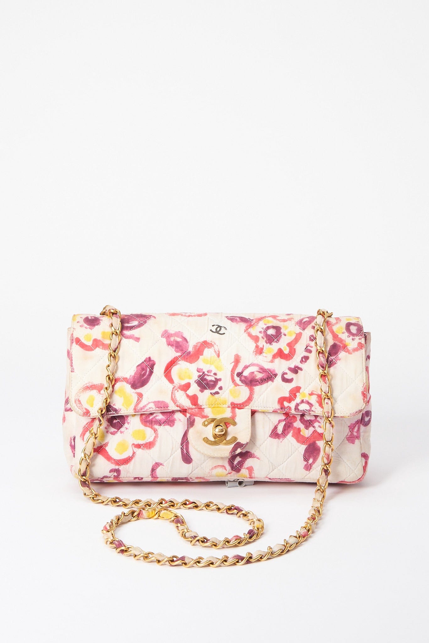Vintage Chanel Watercolour Floral Flap Bag
