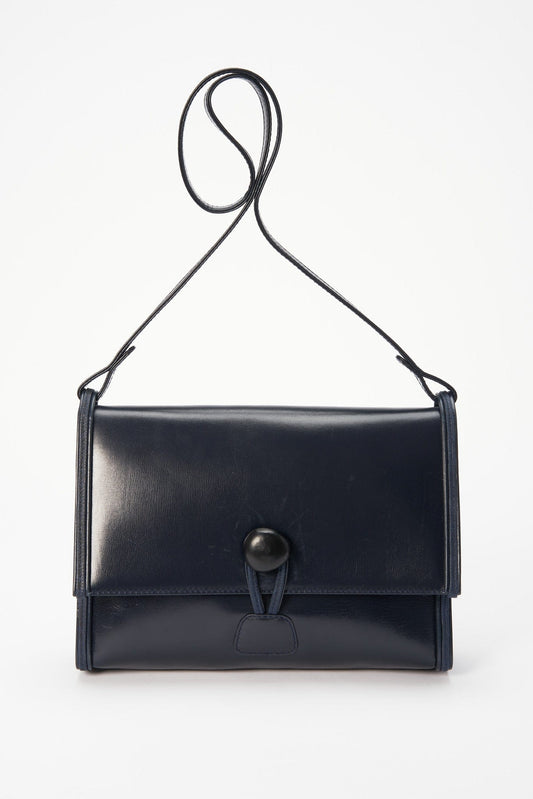 Vintage Loewe Shoulder Bag - Navy Leather