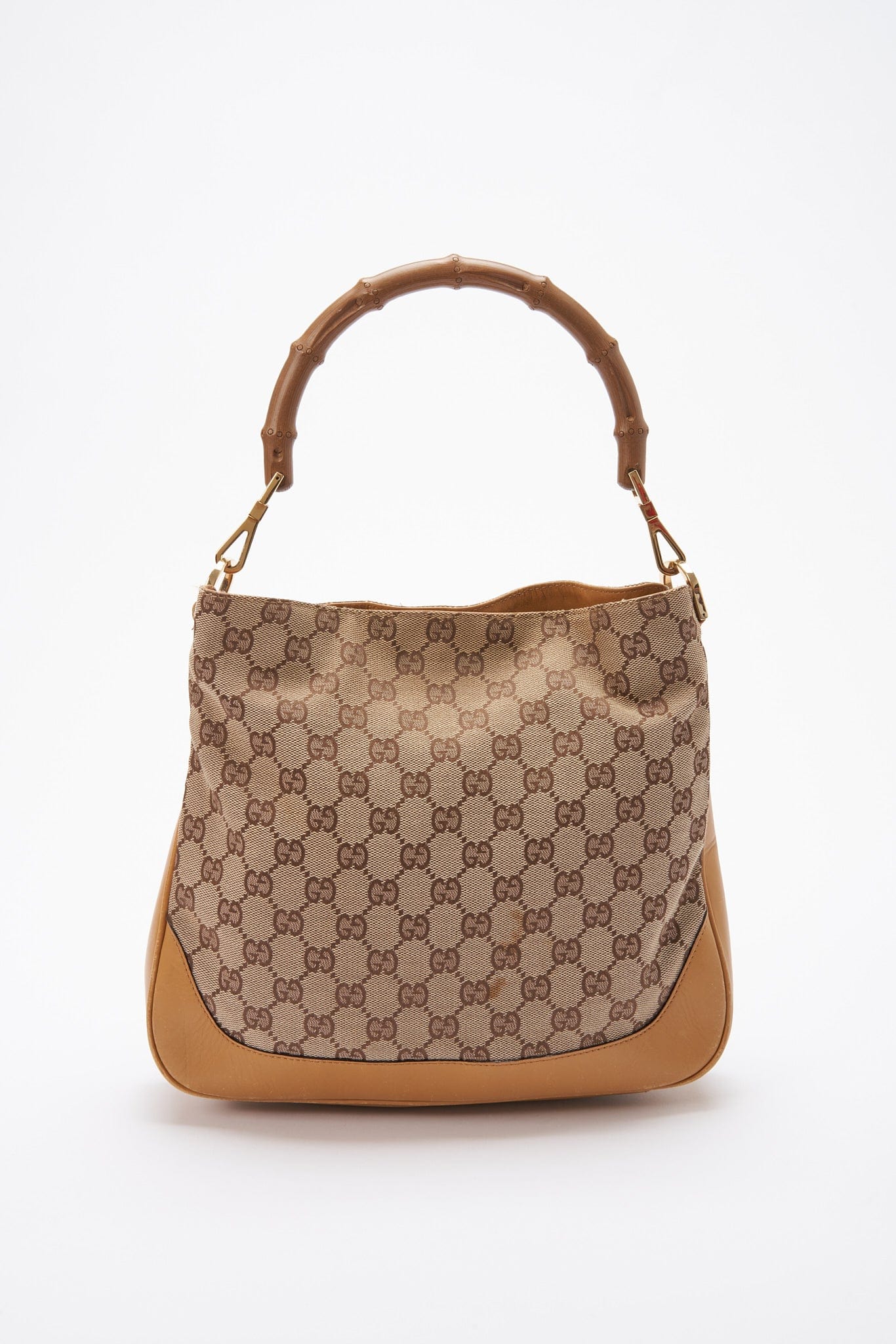 Vintage Gucci Bag with Bamboo Handle Beige GG Canvas – The Hosta