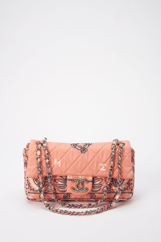 Chanel Bandana Paisley Print Cotton Flap Bag